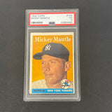 1958 Topps #150 Mickey Mantle Card PSA VG 3 Encapsulated New York Yankees