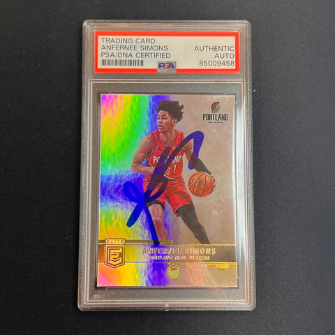 2020-21 Donruss Elite #57 ANFERNEE SIMONS Signed Card AUTO PSA Slabbed Blazers