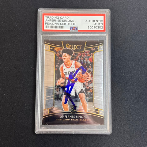 2018-19 Panini Select #39 ANFERNEE SIMONS Signed Card AUTO PSA Slabbed Blazers