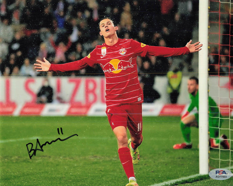 Brenden Aaronson signed 8x10 photo PSA Team USA