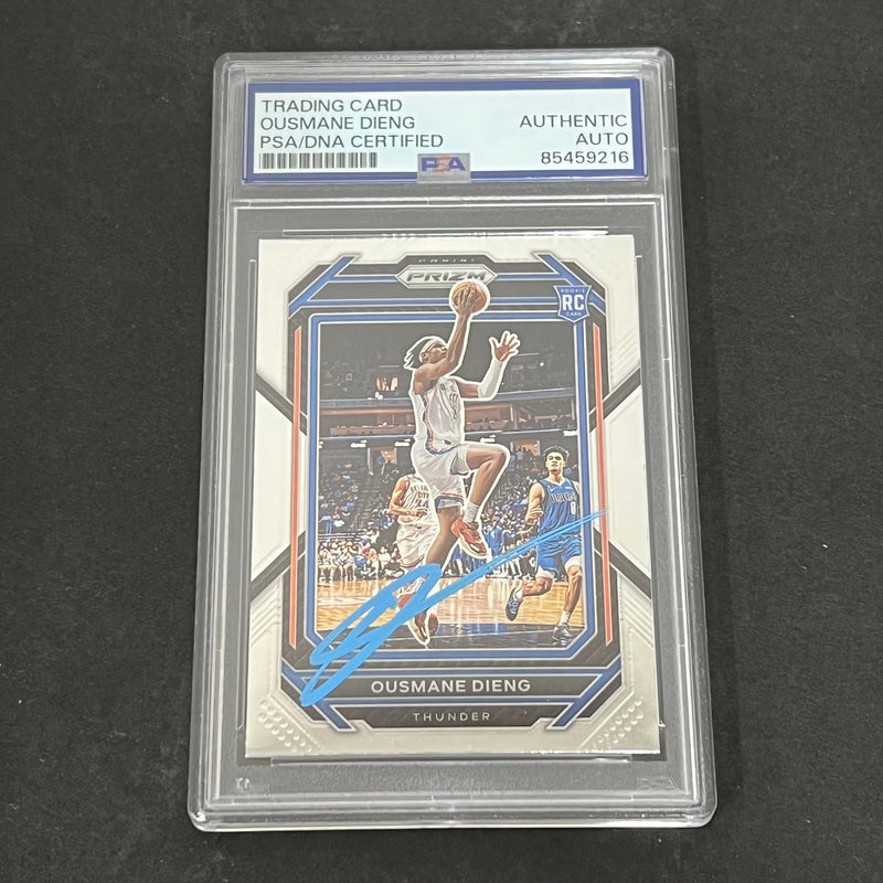 2022-2023 Panini Prizm #224 Ousmane Dieng Signed Card PSA AUTO RC Slabbed Thunder