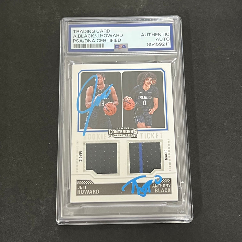 2023-24 Panini Contenders #RT2-MAG Anthony Black and Jett Howard Signed Card PSA Slabbed Magic