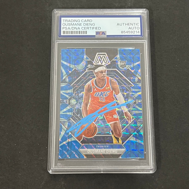 2022-2023 Panini Mosaic #206 Ousmane Dieng Signed Card PSA AUTO RC Slabbed Thunder