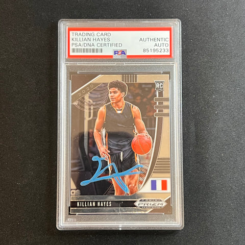 2020-21 Panini Prizm Draft Picks #12 Killian Hayes Signed Card AUTO PSA Slabbed RC Pistons