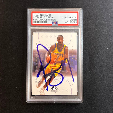 1999-2000 Upperdeck #32 Jermaine O'Neal Signed Card AUTO PSA Slabbed Pacers