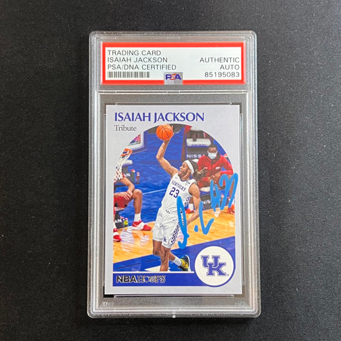 2020-21 Panini Chronicles Hoops Draft Picks #67 Isaiah Jackson Signed Card AUTO PSA Slabbed Kentucky