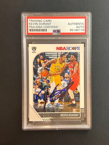2019-20 Panini Hoops #61 Kevin Durant Signed Card AUTO PSA Slabbed