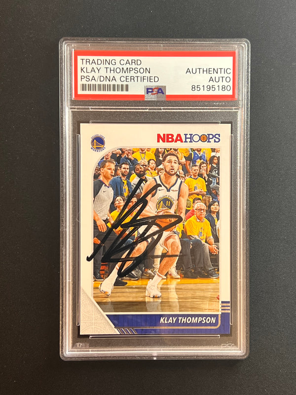 2020-21 Panini Hoops #60 Klay Thompson Signed Card AUTO PSA Slabbed