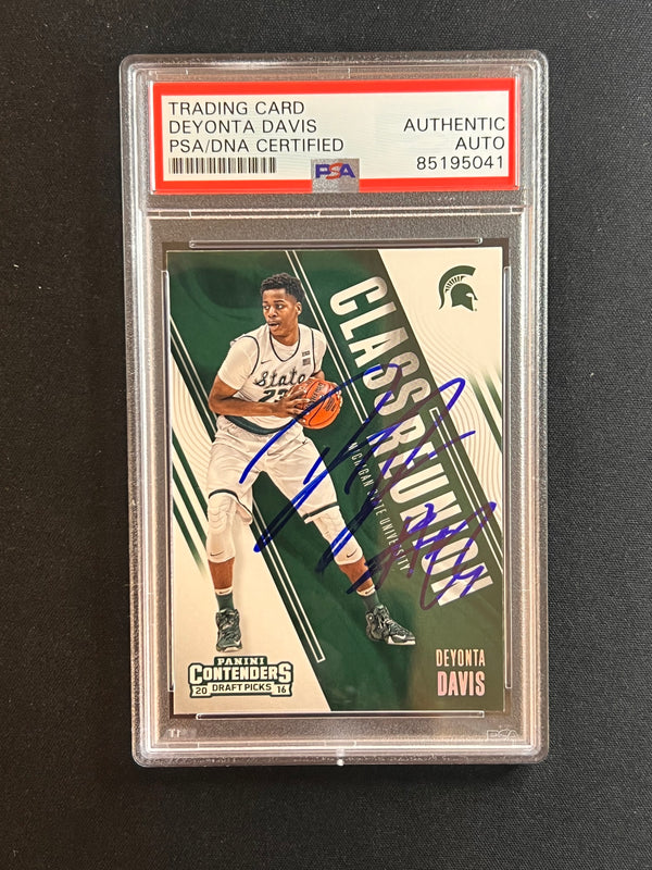 2016-17 Panini Contenders Draft Pick #11 Deyonta Davis Signed Card AUTO PSA Slabbed RC