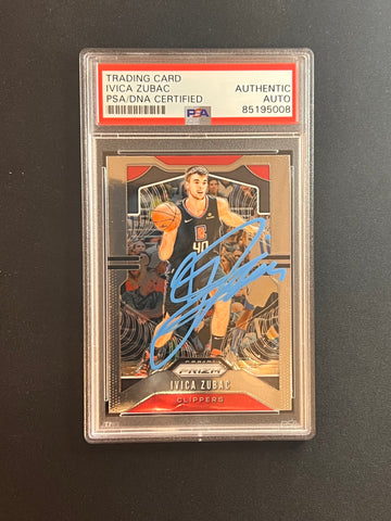 2019-20 Panini Prizm Silver #220 Ivica Zubac Signed Card AUTO PSA Slabbed Clippers