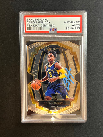 2018-19 Panini Select #126 Aaron Holiday Signed AUTO PSA Slabbed Pacers RC