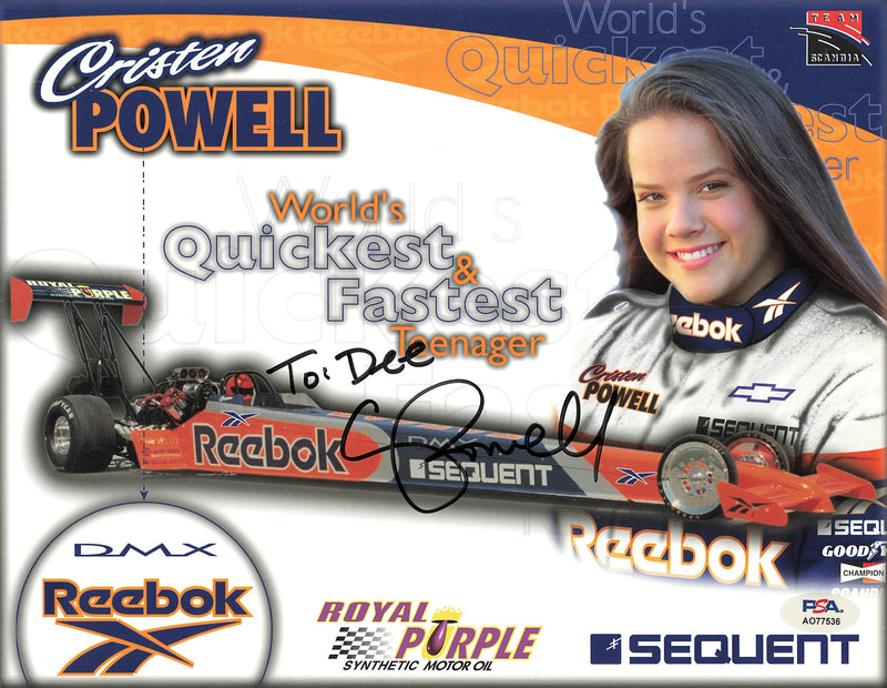Cristen Powell signed 8 1/2 x 11 photo PSA Autographed NASCAR