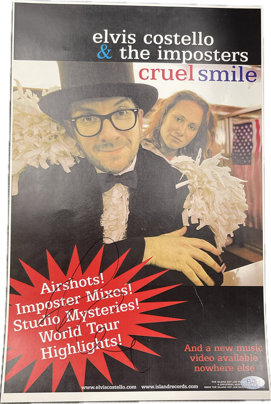 Elvis Costello Signed Poster PSA Autographed Songwriter and producer