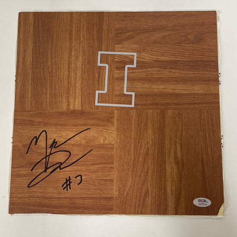 Marcus Domask Signed Floorboard PSA/DNA Autographed Illinois Basketball