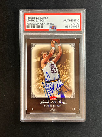 2005-06 Fleer Greats of the Game #25 Mark Eaton Signed Card AUTO PSA Slabbed Jazz