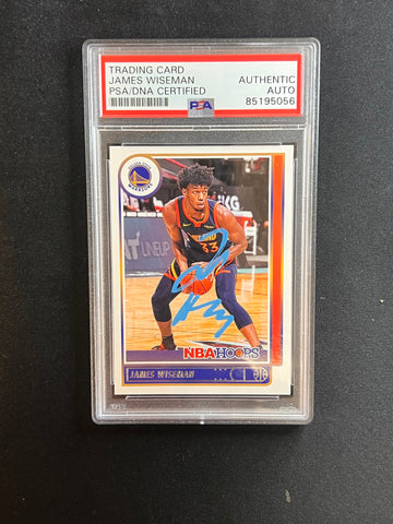 2021-22 Panini Hoops #58 JAMES WISEMAN Signed Card AUTO PSA Slabbed RC Warriors