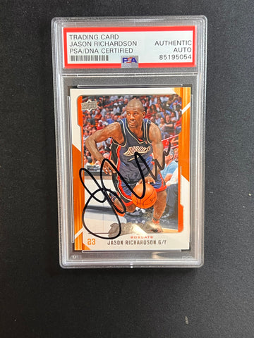 2008-09 Upper Deck Basketball #15 Jason Richardson Signed Card AUTO PSA Slabbed Suns