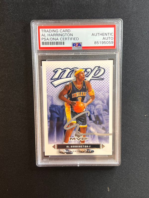 2003-04 Upper Deck MVP #62 Al Harrington Signed Card AUTO PSA Slabbed Pacers