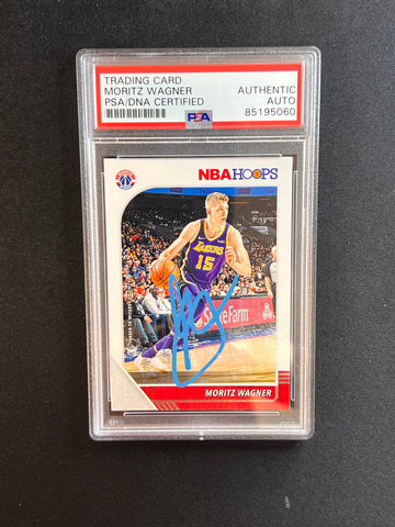 2019-20 NBA Hoops #276 Moritz Wagner Signed Card AUTO PSA Slabbed Lakers