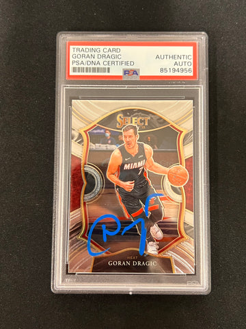 2019-20 Panini Select #22 Goran Dragic Signed Card AUTO PSA/DNA Slabbed Heat