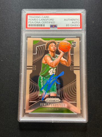 2019-20 Panini Prizm #260 Romeo Langford Signed Card PSA Slabbed AUTO Celtics