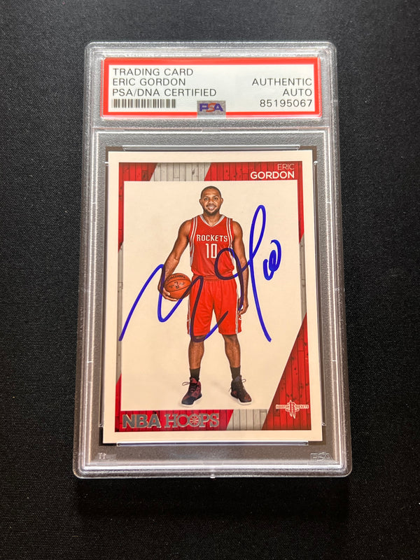 2015-16 Panini NBA Hoops #104 Eric Gordon Signed Card AUTO PSA Slabbed Pelicans