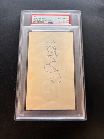 Chris Mullin Signed cut AUTO PSA Slabbed Hawks