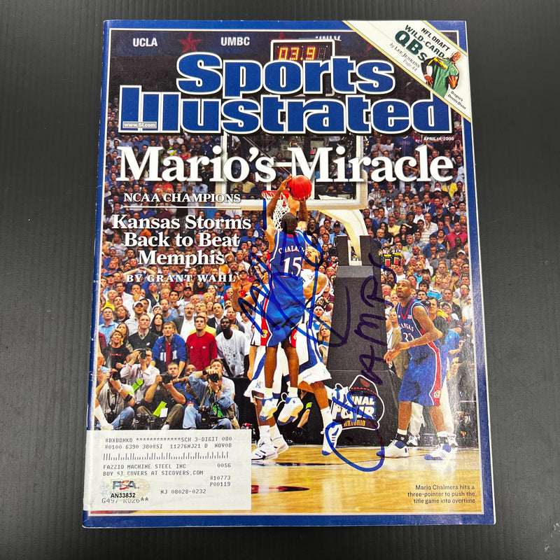 Mario Chalmers signed Sports Illustrated Magazine PSA/DNA Kansas Autographed March Madness