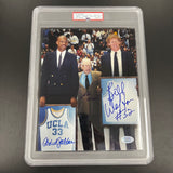 John Wooden, Bill Walton, Kareem Abdul-Jabbar signed 8x10 encapsulated PSA Auto 10