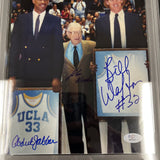 John Wooden, Bill Walton, Kareem Abdul-Jabbar signed 8x10 encapsulated PSA Auto 10