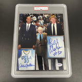 John Wooden, Bill Walton, Kareem Abdul-Jabbar signed 8x10 encapsulated PSA Auto 10