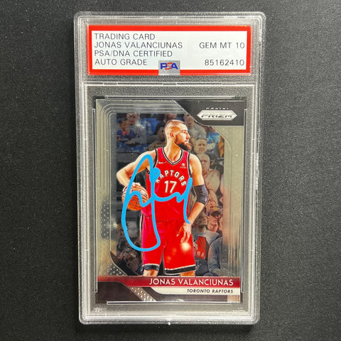 2018-19 Panini Prizm Black #93 Jonas Valanciunas Signed Card AUTO 10 PSA Slabbed Toronto Raptors