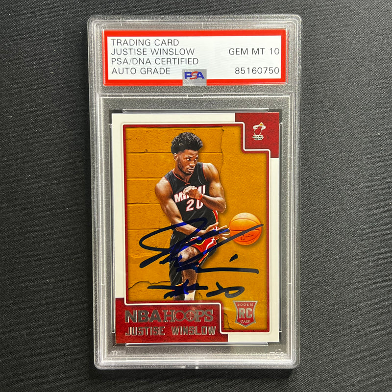 2015-16 Panini NBA Hoops #300 Justise Winslow Signed Card AUTO 10 PSA/DNA Slabbed RC Heat