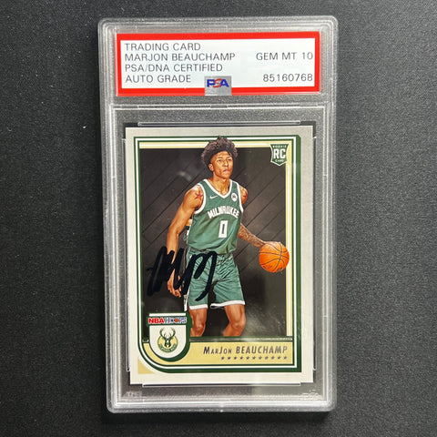 2022-23 Panini Hoops #254 Marjon Beauchamp Signed Card AUTO 10 PSA/DNA Slabbed Bucks