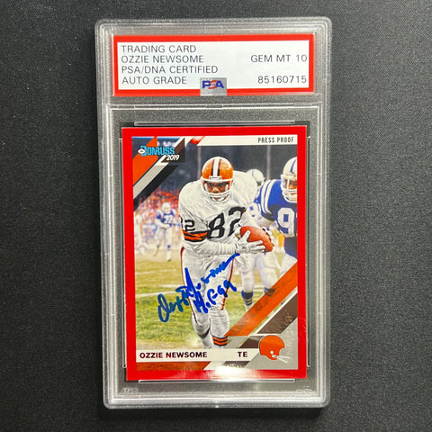 2019 Panini #72 Ozzie Newsome Signed Card AUTO 10 PSA slabbed Browns