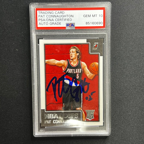 2015-16 NBA Hoops #273 Pat Connaughton Signed Rookie Card AUTO 10 PSA Slabbed RC Blazers