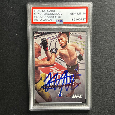 2021 PANINI LUMINANCE #54 Khabib Nurmagomedov Signed Card AUTO 10 PSA Slabbed