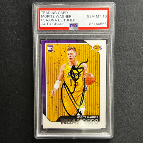 2018-19 NBA Hoops #249 Moritz Wagner Signed Card AUTO 10 PSA Slabbed RC Lakers