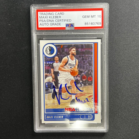 2021-22 Panini Hoops #112 Maxi Kleber Signed Card AUTO 10 PSA/DNA Slabbed Mavericks