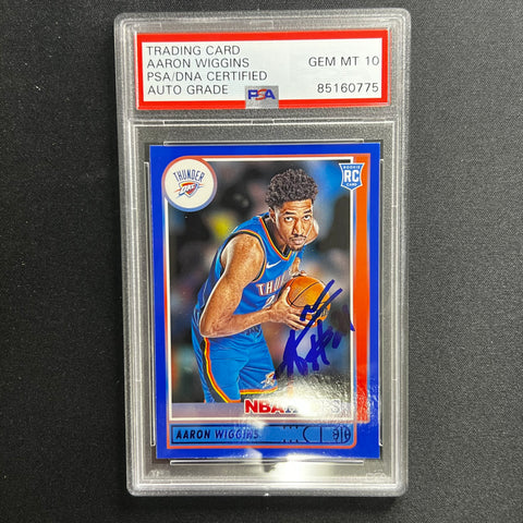 2021-22 Panini hoops #247 Aaron Wiggins Signed Card PSA/DNA Encapsulated AUTO 10