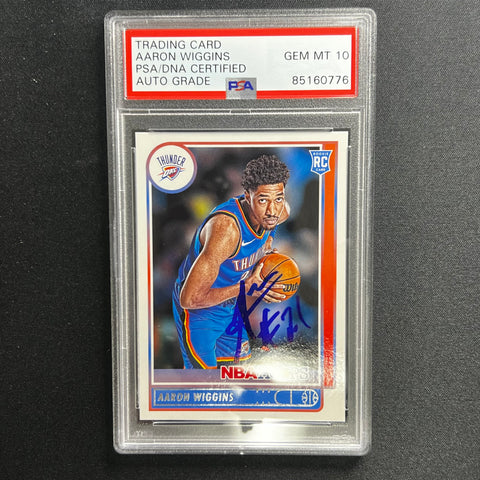 2021-22 Panini hoops #247 Aaron Wiggins Signed Card PSA/DNA AUTO 10 Encapsulated