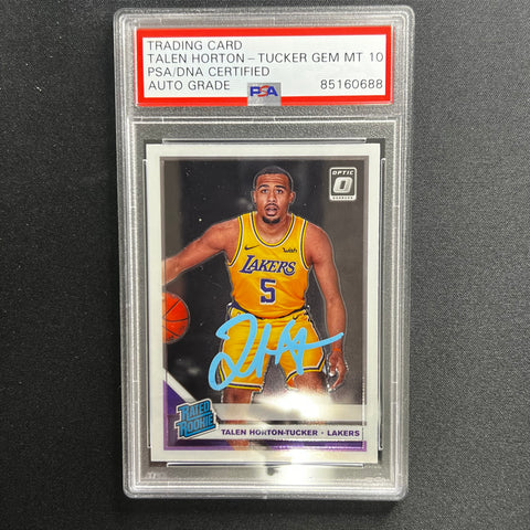 2019-2020 Panini Donruss Optic Rated Rookie #151 Talen Horton-Tucker Signed Card AUTO PSA Slabbed Lakers