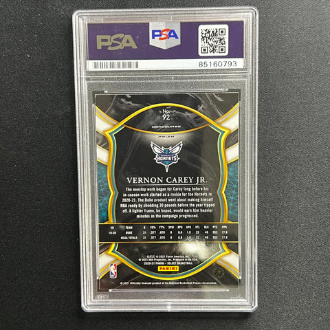 2020-21 Panini RC #92 Vernon Carey Signed Card AUTO PSA/DNA