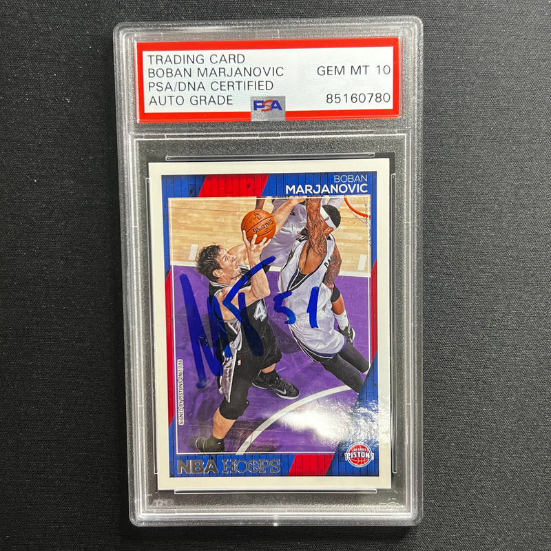 2016-17 NBA Hoops #233 Boban Marjanovic signed AUTO 10 Card PSA/DNA Slabbed Pistons