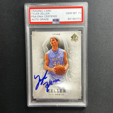 2012-13 Upper Deck #25 Tyler Zeller Signed Card AUTO 10 PSA/DNA Slabbed UNC Tar Heels