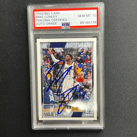 2016-17 NBA Hoops #35 Mike Conley signed Auto 10 Card PSA/DNA Slabbed Grizzlies