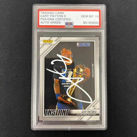 2021-22 Panini Instant #12 Gary Payton II Signed Card AUTO 10 PSA Slabbed Warriors