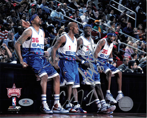 Ben Wallace, Chauncey Billups, and Richard Hamilton signed 8x10 photo PSA/DNA 2006 NBA All-Star Game Autographed