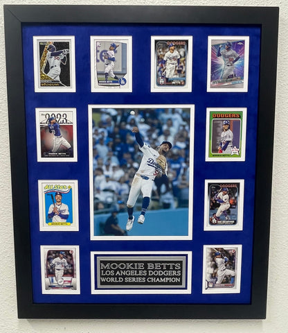 Mookie Betts 10-Card Custom Display Frame Los Angeles Dodgers