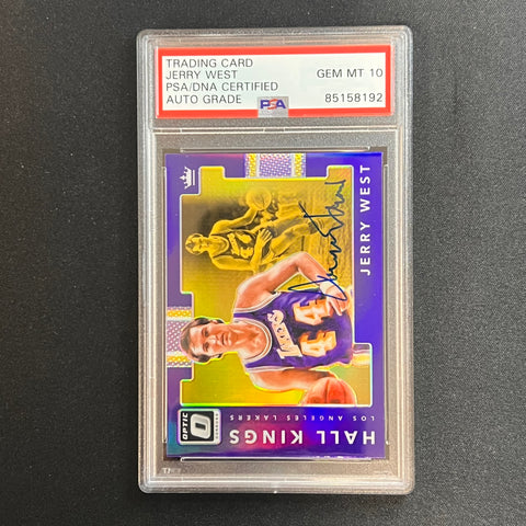 2017 Panini Donruss Optic Hall Kings #12 JERRY WEST Signed Card Auto 10 PSA Slabbed Lakers